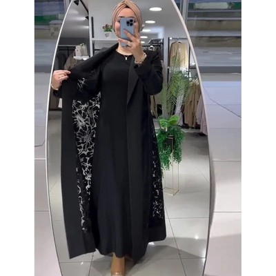 Women  nch Coat Hollow Out Lapel Overcoat Morocco Dubai Wind