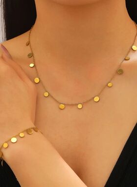 Sainless Seel Jewelry Se for Women Exquisie Rero Round Penda