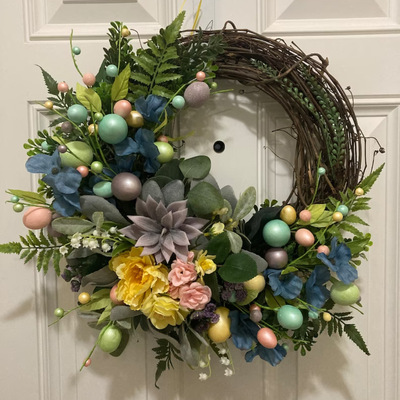 Easter Festival Flower Ring Door Hanging Easter Egg Party