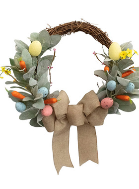 New Easter egg wreath, vine ring decoration,holiday door