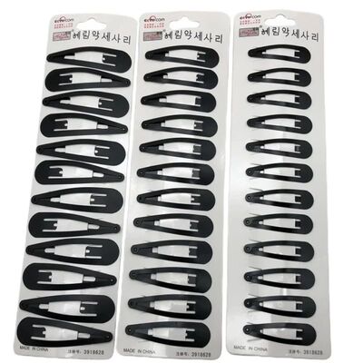 12/24Pcs Black BB Hair Clip Meal Pain Frosed Hairpins Black