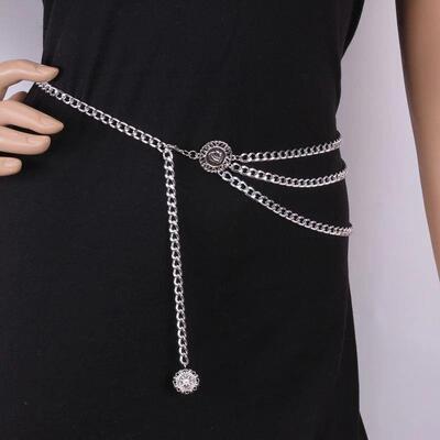2024 Punk Hip Hop Style All-match Waist Chain Moon Vintage M
