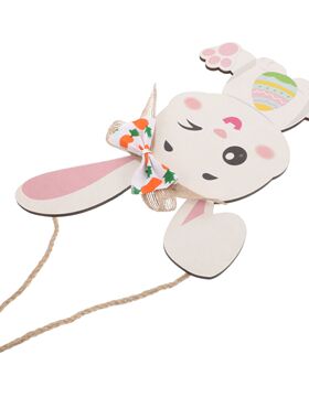 Easer Bunny Wooden Door Hanger Sign Cue Rabbi Plaque Spring