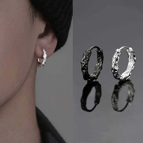2Pc Fashion Elegant Round Earrings for Men Women Stud Earrin