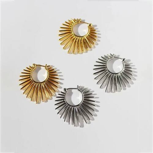 New nding French Metal Sunflower Hoop Earring Party Texture
