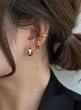 4Pcs Vinage Geomeric Ear Cuff Se Korean Gold Color Irregular