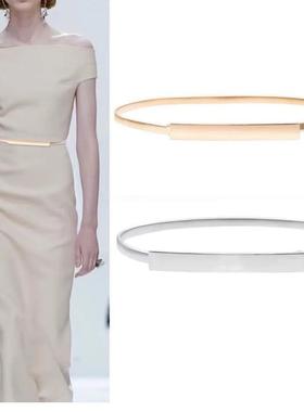Gold Silver Belts for Women Dresses Elastic Sretch Female Wa
