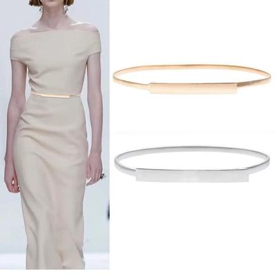 Gold Silver Belts for Women Dresses Elastic Sretch Female Wa