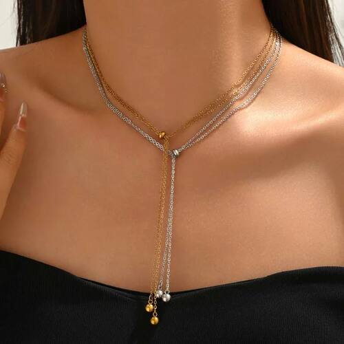 Fashion Metal Double Layered Pendant Necklaces for Women Sim