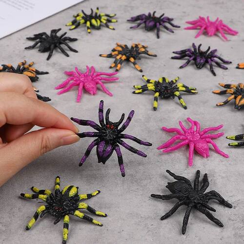 5Pcs Realistic Plastic Spiders Happy Halloween Party Spider