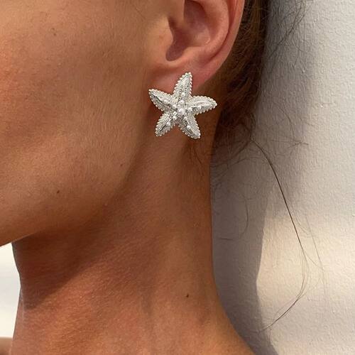 Fashion Scallop Starfish Stud Earrings Bohemian Conch Shell