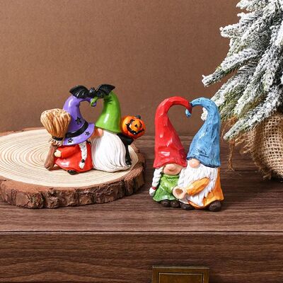 Resin Couple arf Ornamens Handmad Saue Pumpkin arf Figurine