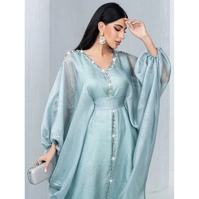 Dubai Kaftan  Women Batwing Sleeve Dress Arab Robe Farasha G