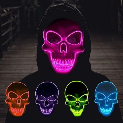 Halloween Horror Skull Mask LED Cold Light Mask LED Hallowee