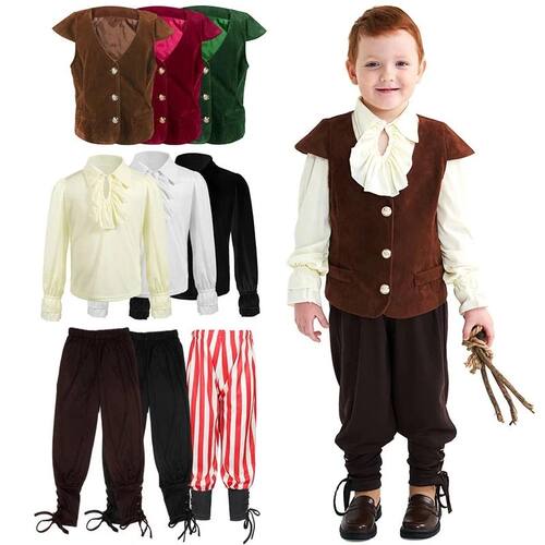 Halloween NEW Colonial Pioneer Boy Costume Early American Hi