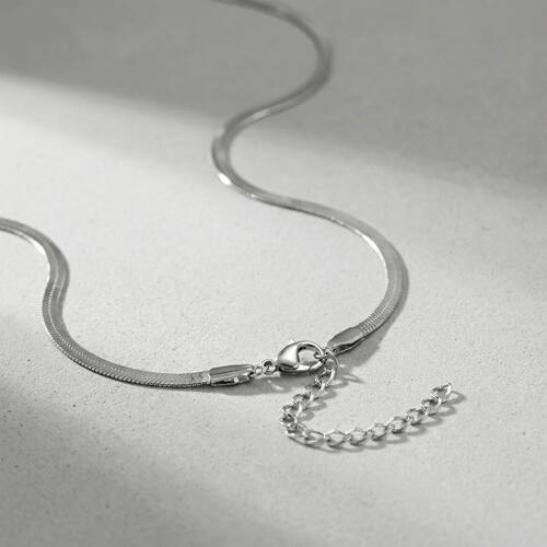 Classic Flat Blade Chain Necklace for Women Stainless Steel