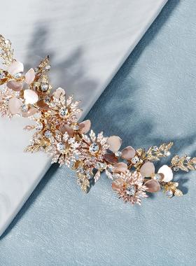 Mori Rhinestone Side Clip Vintage Gold sun Flower barrettes