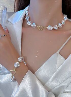 2026 Bling Elegan Baroque Imiaion Pearl Beaded Choker Neckla