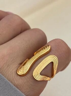 Sainless Seel Double Layered S-Shaped Open Rings Sylish Crea
