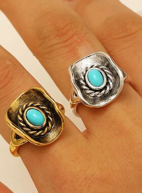 Vinage Punk Cowboy Ha Ring for Women Exquisie Open Finger In