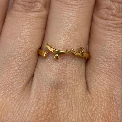Simple Arabic Love Statement Rings For Women Open Adjustable