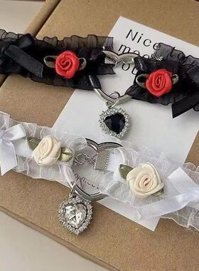 Punk  Collarbone chain  Rero Maid Pendan Accessory Neck srap