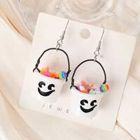 1Pair Halloween Women Drop Earrings 3D Resin Basket Stud Ear thumbnail 7