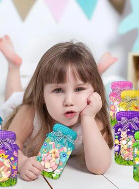 Mason Jars Easer Greeing Card 18pieces Bunny Candy Cards Wih