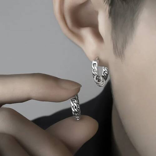 1Pair Hiphop Punk Small Hoop Earrings For Men Women Hollow G