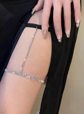Sexy Bohemian Crystal Elastic Leg Thigh Chain for Women Sexy