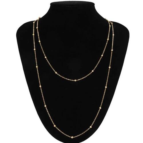 Fashion Silver Color Beaded Double Layered Necklaces for Wom