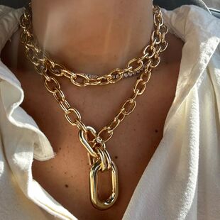 Chain Exaggera Personaliy Fashion Color Thick Gold Neckl ndy