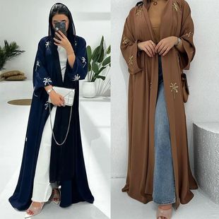 Open Dress Women Embroidery Sequins Cardigan Vestidos Part