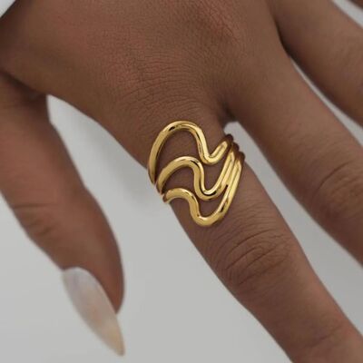 2025 New Design Sainless Seel Creaive Geomeric Hollow Open R