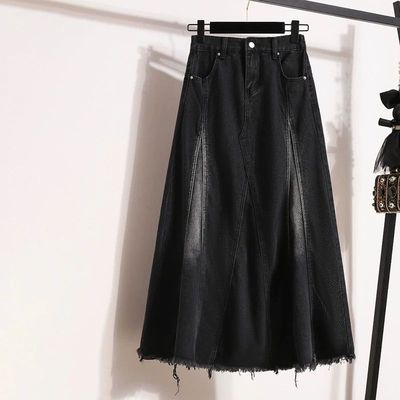 Black Color Denim Skirts Female Autumn New Commuter Versatil