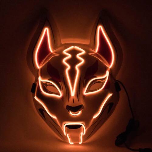 Animal Cosplay Accessories Celebrity Fox Mask Led Glowing Ma