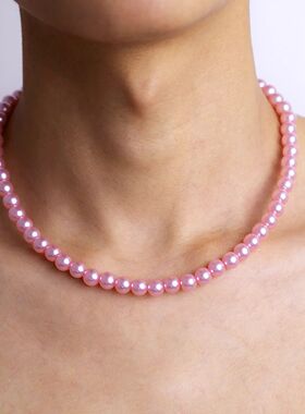 nd Wedding Party Jewelry Pink Pearl Choker Necklace For Love