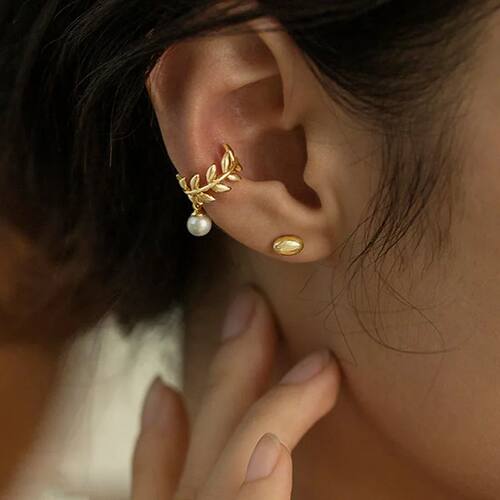Gold Silver Color Leaves Clip Earrings for Women Creative Pe