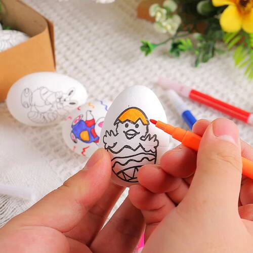Hand Pained Easer Eggs DIY Caroon Bunny Egg Kids Handmade Ea