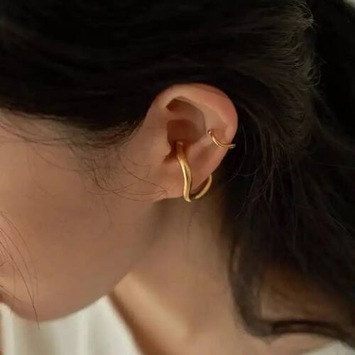 Retro Fashion Geometry Twisted Ear Cuff Clip On Earrings for