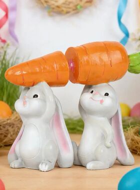 Waerproof Rabbi Saue 2pcs Hand-pained Rabbi Figurine Se Resi