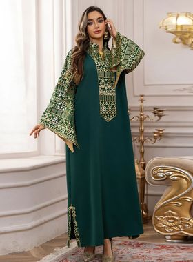 Mubarak Djellaba Women Sequin Maxi Dress   Turkey Kafan  Gul