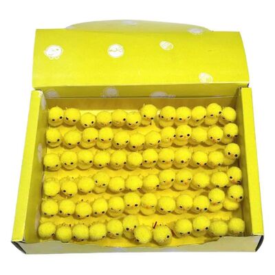 72Pcs Yellow Mini Easer Chicks 1.2 Inch Plush Decoraion Toy