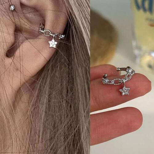 Shining Zircon Star No Piercing Ear Cuff Earrings for Woman