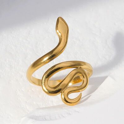 Sainless Seel Meal Snake Rings for Women Men Gold Color Geom