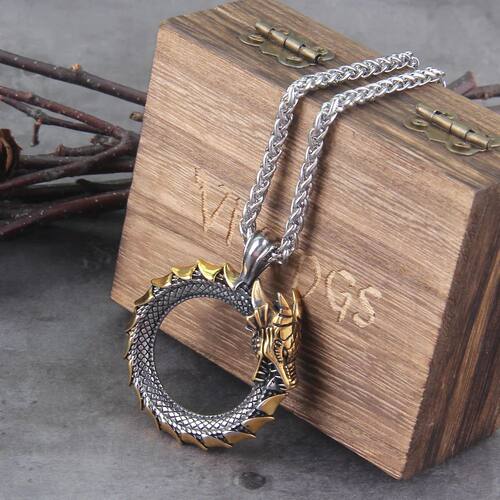 Never Fade Men Stainless steel Viking Self-devourer Ouroboro