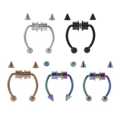 Fake Nose Ring Hoop Nose Septum Rings Stainless Steel Magnet