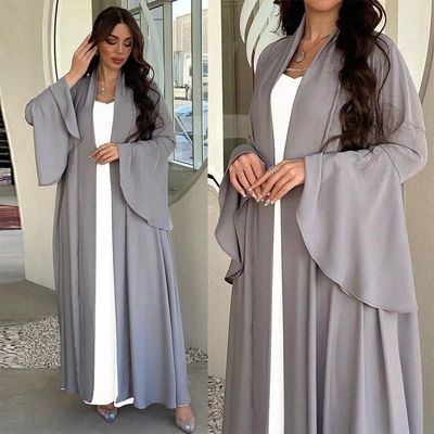 Morocco Party Dress Women  2 Piece Set Ruffle Sleeve Dubai