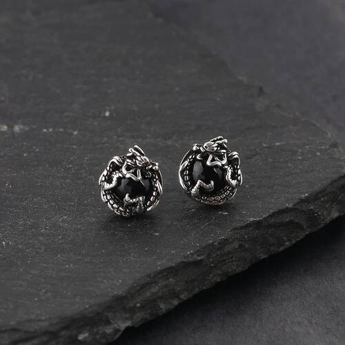 Retro Auspicious Dragon Earrings Men's Trendy Personality Et
