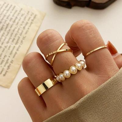 Punk Metal Geometry Circular Punk Rings Set Opening Index Fi